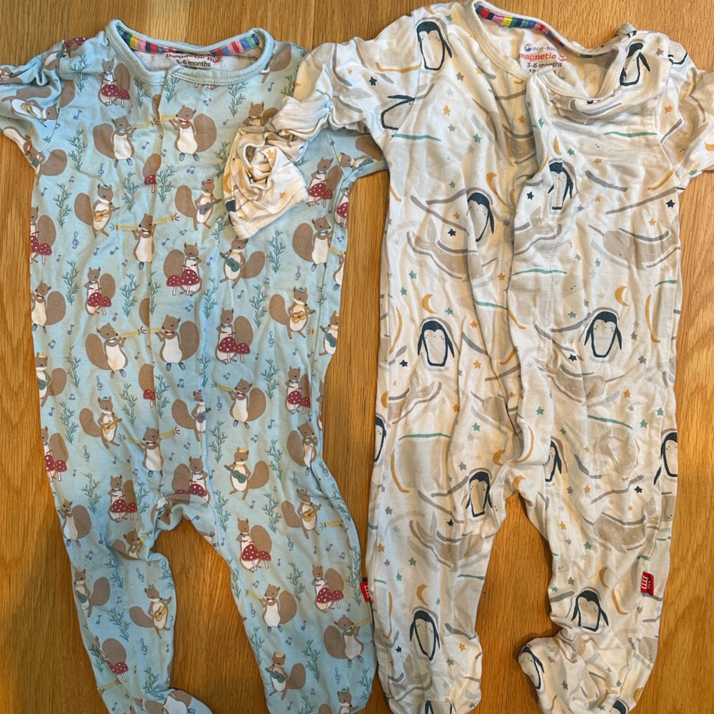 Magnetic Me Kids Pajama Sets - Blue and Cream